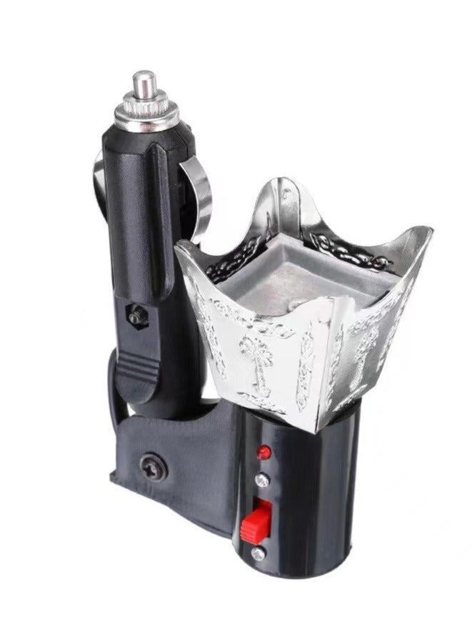 OSALIA Mini Car Metal Incense Burner – Electric Bakhoor & Oud Burner – Portable Auto Aroma Diffuser – Smokeless Metal Incense Heater for Car & Home (Assorted Colors) - Image 1